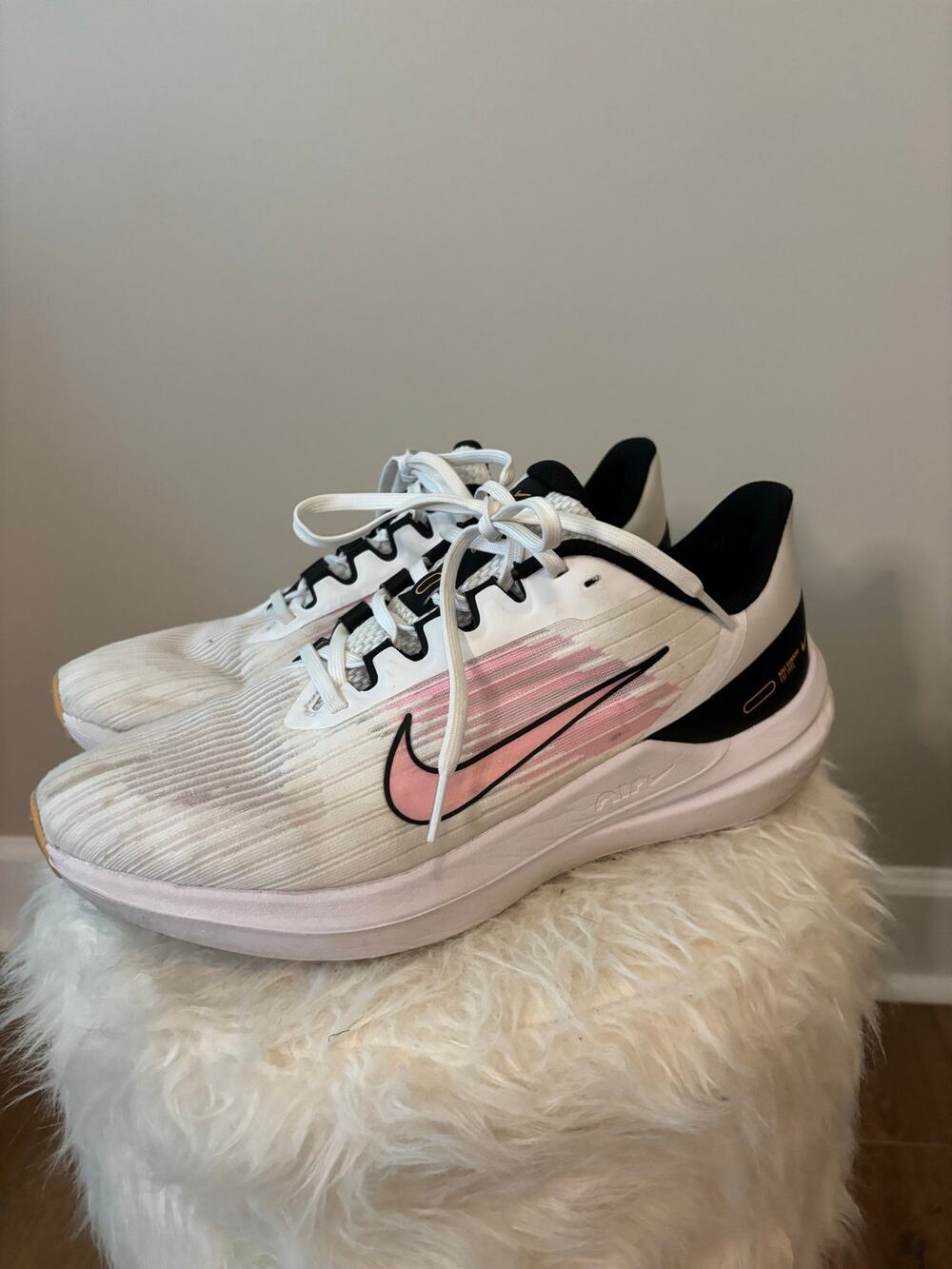 Nike Wmns Air Winflo 9 'White Pink Spell' running shoes size 10